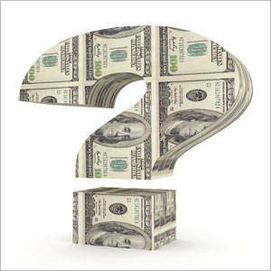 A 3D question mark made of US dollars on a white background- Moss Bollinger LLP