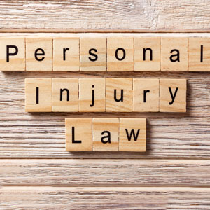 Personal injury law - wooden blocks on a wooden background. - Moss Bollinger LLP